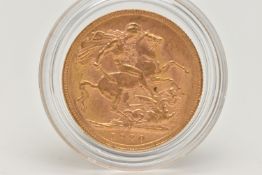 A FULL 22CT GOLD SOVEREIGN COIN 1920 PERTH MINT GEORGE V, 7.98 grams, .916 fine, 22.05mm