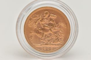 A FULL 22CT GOLD SOVEREIGN COIN LONDON MINT, 1906 EDWARD VII, 7.98 grams, .916 fine, 22.05mm