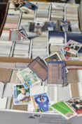 TWO BOXES OF BASEBALL TRADING CARDS containing several thousand examples from Topps, Donruss,