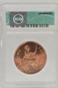 A 1951 GEORGE V1 PROOF PENNY COIN SLABBED and GRADED by I.C.G. And Verified PR65 RD (1415600101)