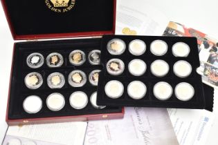 A ROYAL MINT QUEEN ELIZABETH II GOLDEN JUBILEE COLLECTION BOXED SET, of 24x Five Pound coins