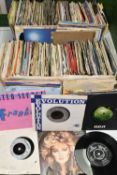 TWO BOXES OF SINGLES RECORDS, approximately two hundred and fifty to three hundred singles, by