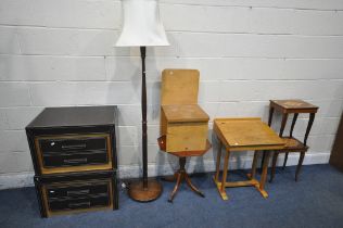 A SELECTION OF OCCASIONAL FURNITURE, to include a pair of leatherette two drawer chests, width