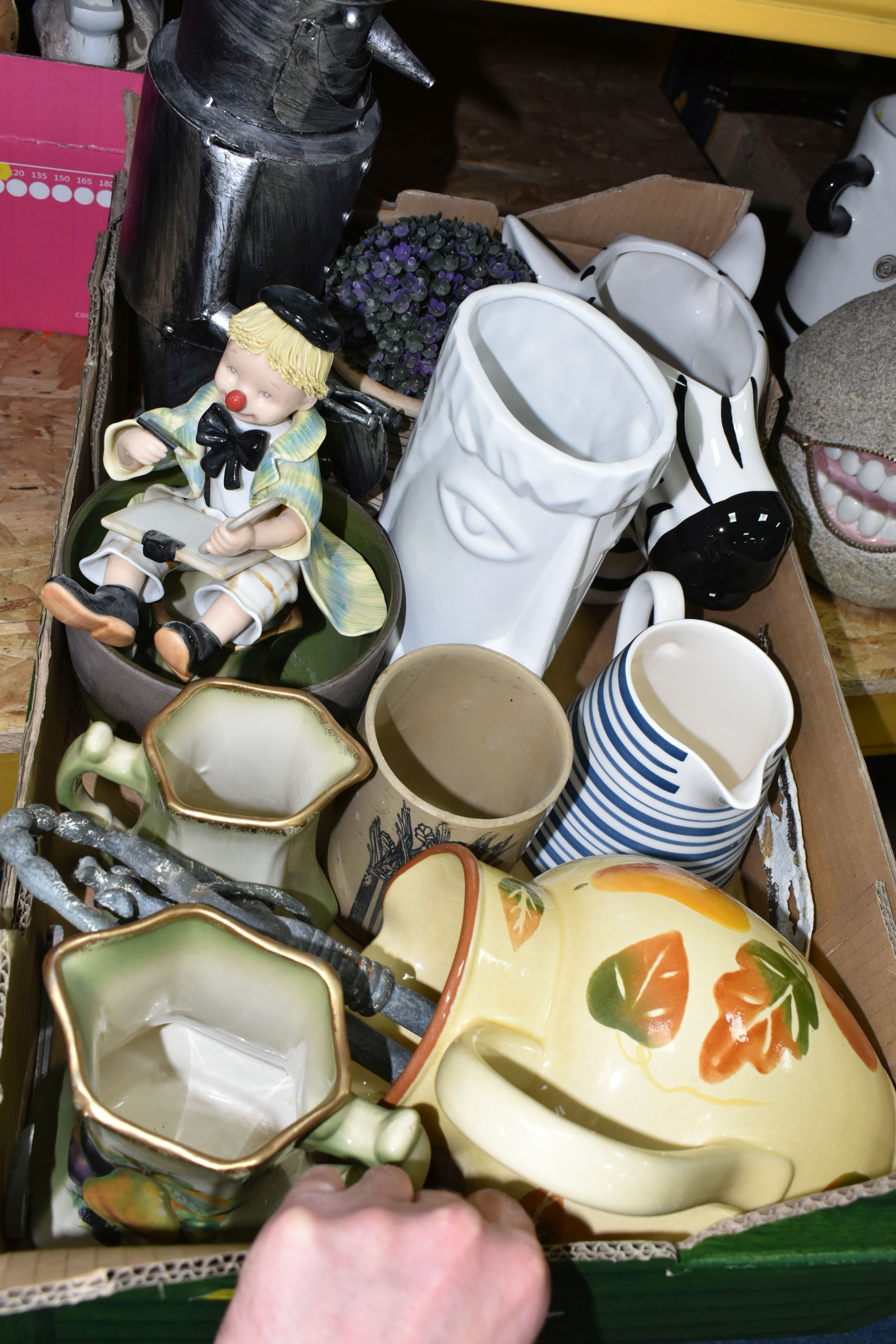 THREE BOXES AND LOOSE CERAMICS, CHALKBOARD AND MISCELLANEOUS ITEMS, to include a TG Green Cornish - Image 8 of 9