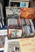 TWO BOXES OF L.P RECORDS AND CDS, over fifty classical music CDs, artists include Debussy,