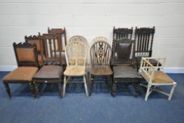 A VARIETY OF PERIOD CHAIRS, to include four pairs of chairs and four odd chairs (condition report:
