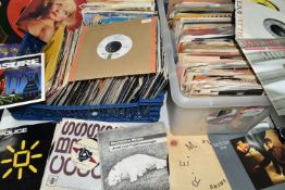 TWO BOXES OF SINGLES RECORDS, approximately two hundred and fifty to three hundred singles, by