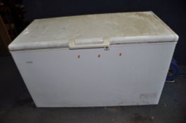 A LARGE HAIER CHEST FREEZER width 141cm depth 71cm height 85cm (PAT pass and working at -18 degrees