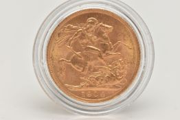 A FULL 22CT GOLD SOVEREIGN COIN 1904 LONDON MINT EDWARD VII, 7.98 grams, .916 fine, 22.05mm