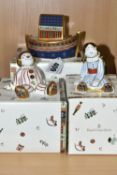 THREE BOXED ROYAL CROWN DERBY 'TREASURES OF CHILDHOOD' FIGURINES, all with red printed marks and