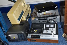 A GROUP OF VINTAGE AUDIO EQUIPMENT, comprising a National Panasonic stereo cassette tape deck -
