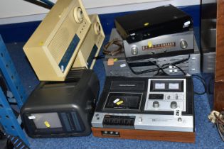 A GROUP OF VINTAGE AUDIO EQUIPMENT, comprising a National Panasonic stereo cassette tape deck -