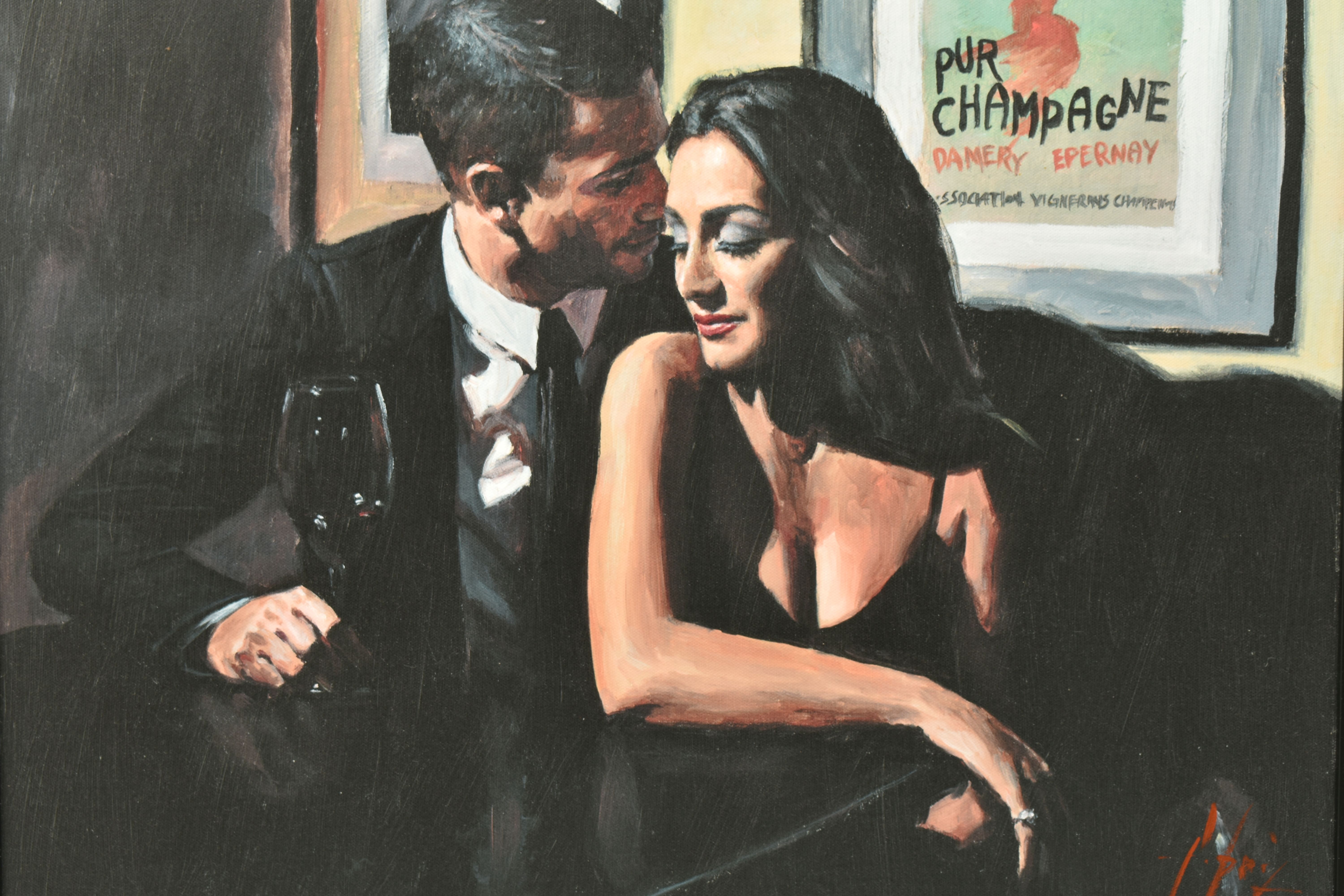 FABIAN PEREZ (ARGENTINA 1967) 'PROPOSAL AT HOTEL DU VIN' male and female figures in a bar, signed - Image 2 of 10