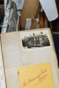 ONE BOX OF EPHEMERA to include a scrapbook detailing an individual's tour of Scotland in 1938 and
