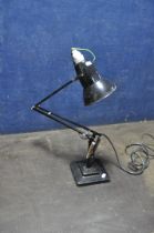 A HERBERT TERRY AND SONS ARTICULATED TABLE LAMP bulb holder adapted (PAT fail due to uninsulated
