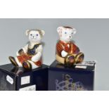 TWO BOXED ROYAL CROWN DERBY SCOTTISH TEDDY PAPERWEIGHTS, comprising Scottish Teddy - Fraser, with