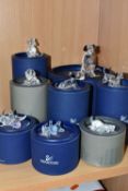 EIGHT BOXED SWAROVSKI CRYSTAL CATS AND DOG FIGURINES, comprising Dalmatian Mother 628948 from the