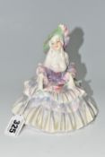 A ROYAL DOULTON 'EVELYN' FIGURINE, HN1637, green painted and printed marks to base, height 14cm (