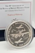 A ROYAL MINT WESTMINSTER SILVER PROOF BATTLE OF BRITAIN MEMORIAL COIN, the 5 oz coin commemorating