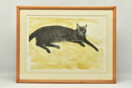 DAME ELIZABETH BLACKADDER R.A R.S.A (BRITISH 1931-2021) 'BLACK CAT', a limited edition