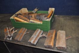 A TRAY CONTAINING THIRTY SIX WOODEN MOULDING PLANES by Marples, Routledge, James Thorneloe,