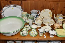 A GROUP OF CERAMICS, to include a fourteen piece Art Deco Burleigh coffee set with matching wash