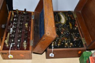 A CASED ELLIOTT BROTHERS 'CENTURY' MAINS TESTING SET, No.4590, with a cased Gallenkamp Resistor Box,