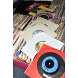 TWO BOXES CONTAINING SEVERAL HUNDRED 7 INCH SINGLES 1960s to 1980s, artists include Status Quo, Dean