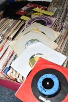 TWO BOXES CONTAINING SEVERAL HUNDRED 7 INCH SINGLES 1960s to 1980s, artists include Status Quo, Dean