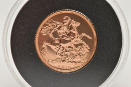 A QUEEN ELIZABETH II GOLD BULLION SOVEREIGN COIN 2015, 22ct gold, 7.98 gram, 22.05mm