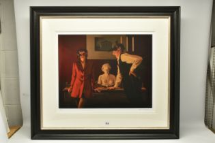 JACK VETTRIANO (SCOTTISH 1951) 'THE SPARROW AND THE HAWK', a signed limited edition print on paper