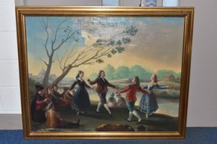 ENRIQUES LAGARES (SOUTH AMERICAN, 20TH CENTURY) ‘EL BAILE’, after Goya, oil on canvas, signed