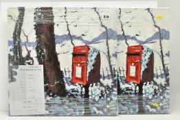 TIMMY MALLETT (BRITISH CONTEMPORARY) 'SNOWY POST BOX', two signed artist proof edition prints on box