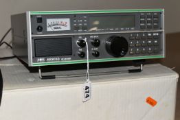 AN AOR AR3030 RADIO RECEIVER WITH POWER SUPPLY AND BOX, untested but powers up when switched on