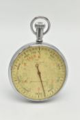 A MILITARY ISSUE 'WALTHAM' STOP WATCH, base metal, manual wind and stop, discoloured worn dial