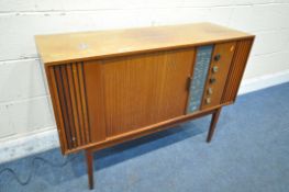 A MID-CENTURY HIS MASTERS VOICE RADIOGRAM, with a Garrard turntable, width 110cm x depth 38cm x