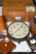 FIVE PRESSURE GAUGE INSTRUMENTS, comprising a 1951 fixed frequency vibration galvanometer No.
