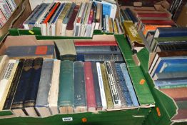 FOUR BOXES OF BOOKS containing a quantity of miscellaneous book titles and pamphlets on the