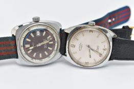 TWO GENTS WRISTWATCHES, to include an AF, manual wind 'Rotary' wristwatch, round silvered dial