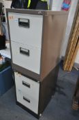 TWO METAL TWO DRAWER FILING CABINETS, made by Royale and Monarch (two keys)