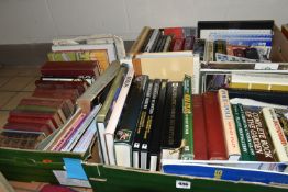 THREE BOXES OF BOOKS containing over sixty miscellaneous titles in hardback and paperback formats,