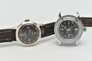 TWO GENTS WRISTWATCHES, to include an AF, manual wind, Smiths watch, round black dial with
