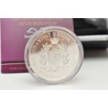 A COMMEMORATIVE SILVER FIVE POUND COIN, The London Mint Office coin dated 2013 to commemorate the