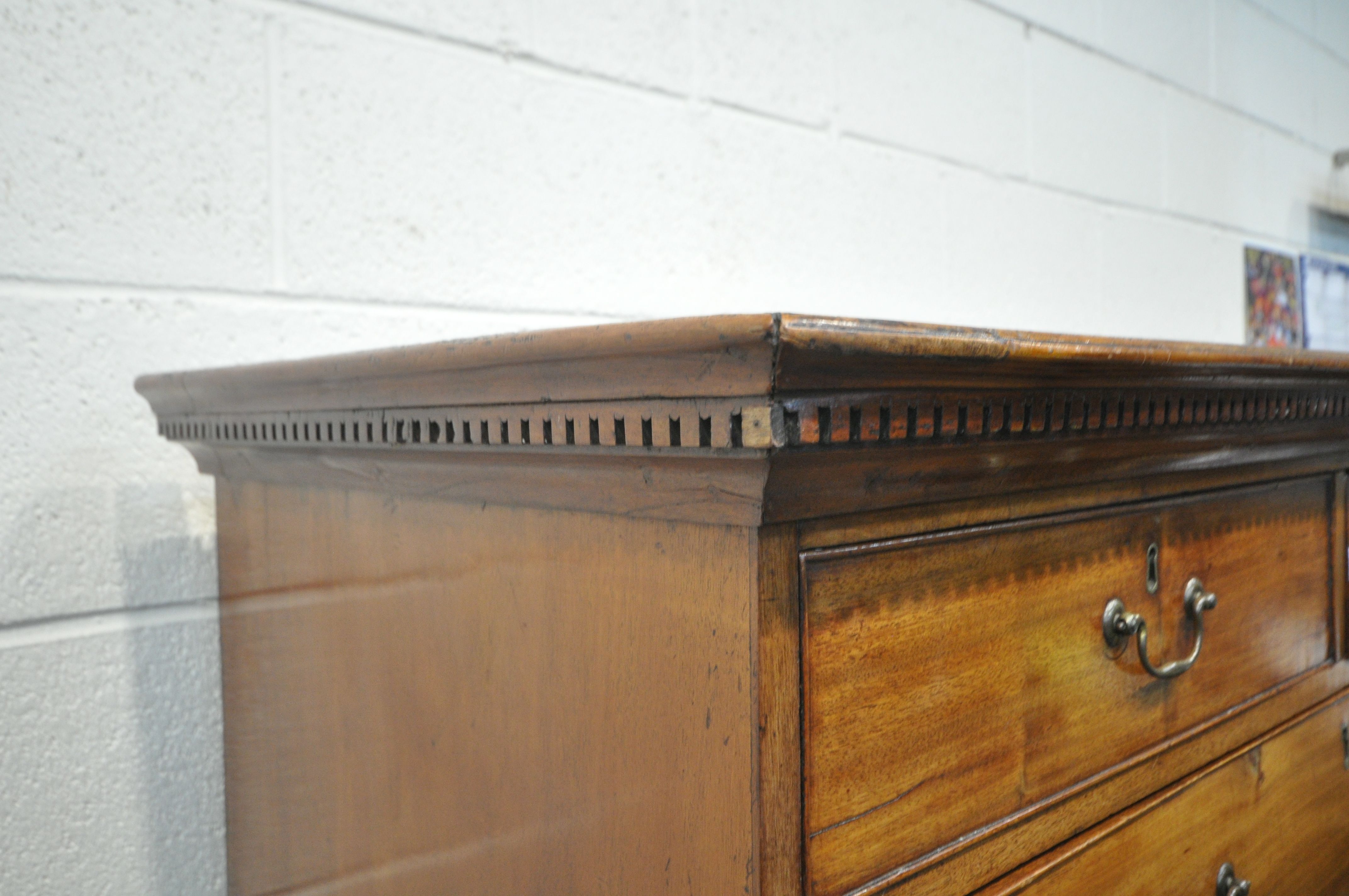 A 19TH CENTURY MAHOGANY CHEST ON CHEST, fitted with an arrangement of eight drawers, on bracket - Image 2 of 5