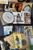 A CASE OF SINGLES AND A BOX OF CDS, to include just under two hundred singles by artists including
