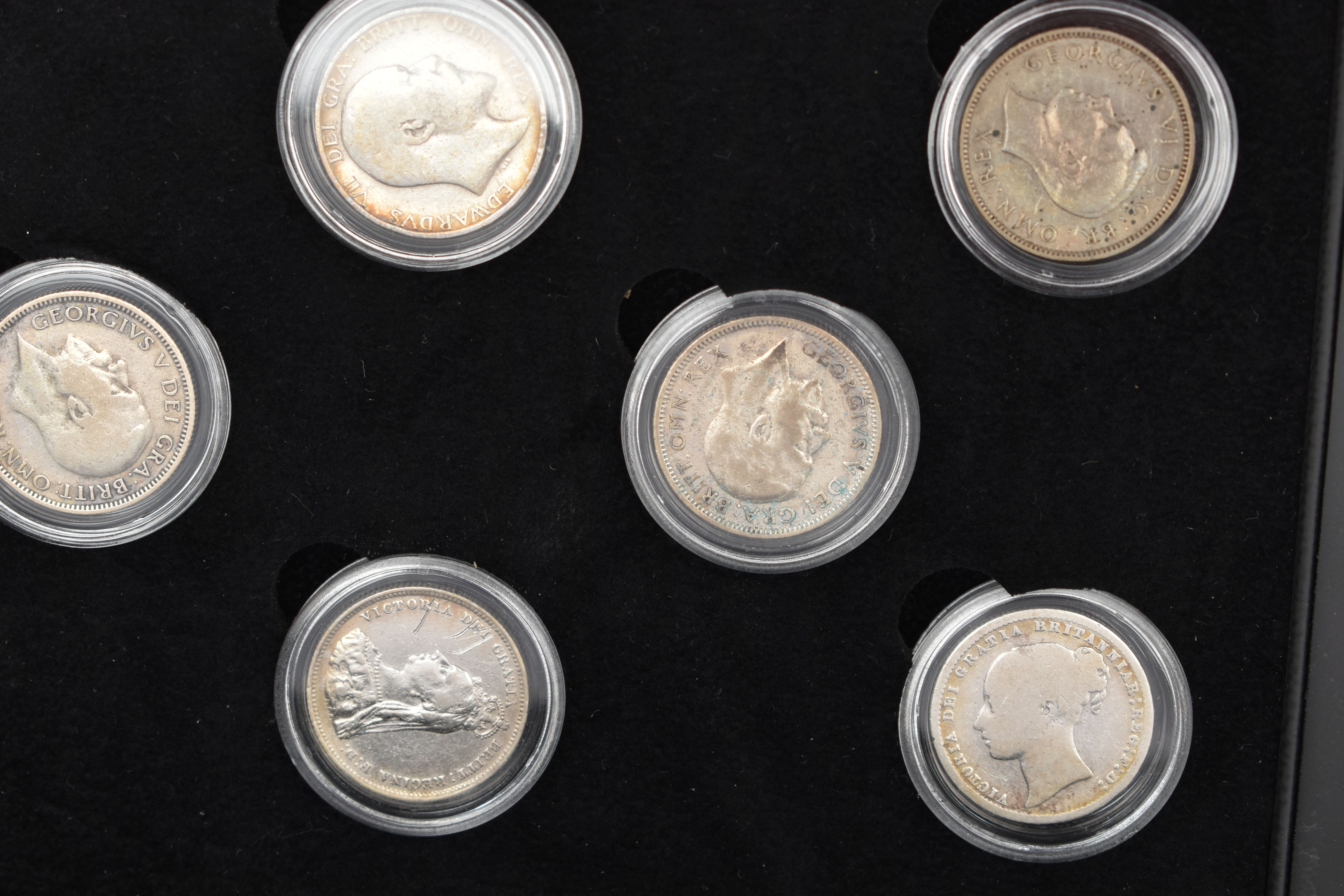 A CASED SET OF COMMEMORATIVE COINS, The House of Windsor coinage portraits shilling set by The - Image 3 of 6