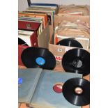 FOUR BOXES, A CASE AND LOOSE RECORDS, to include over one hundred LPs by artists including Slade,