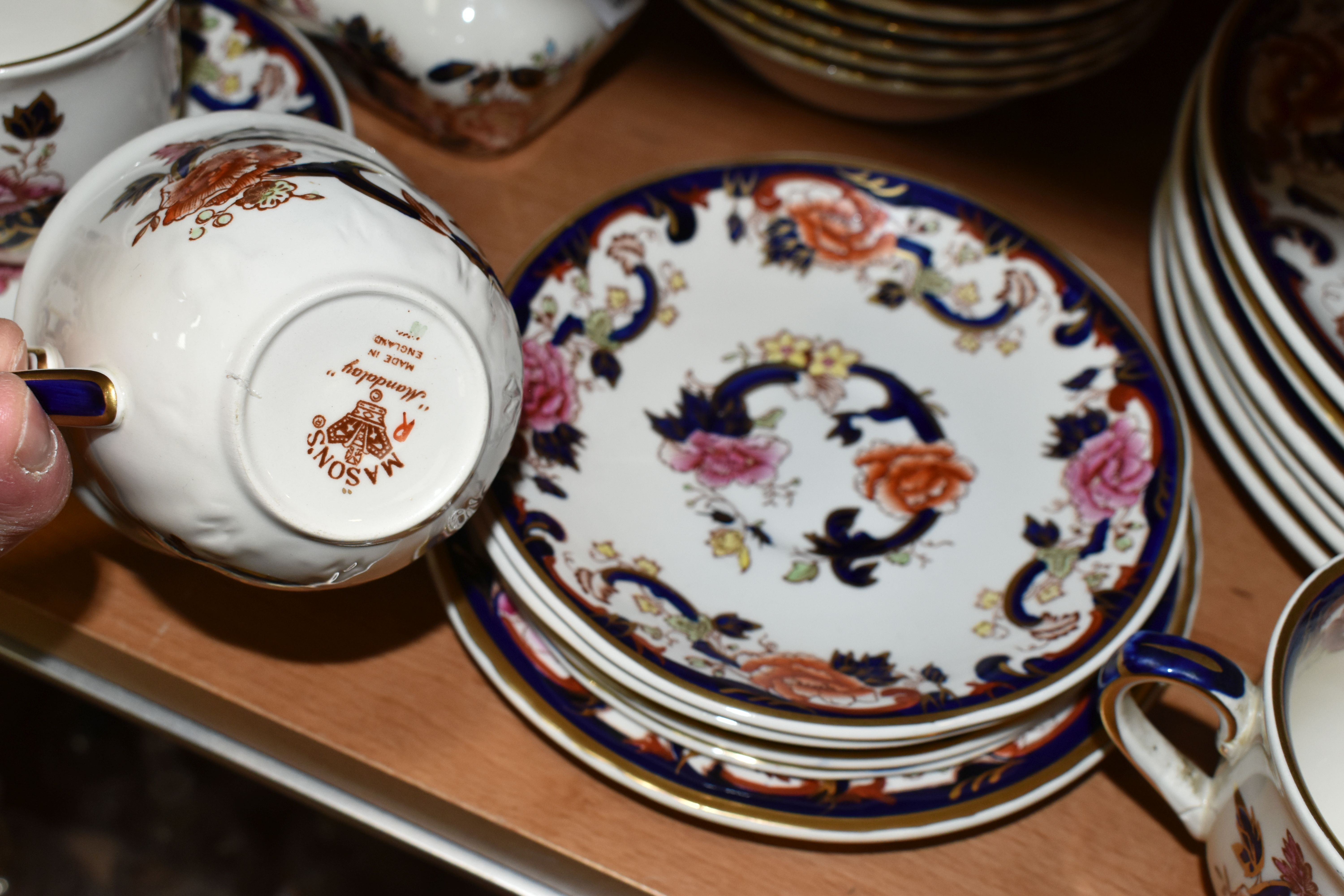 A THIRTY EIGHT PIECE MASON'S MANDALAY DINNER SERVICE, to include a teapot (spout chipped), a cream - Image 5 of 8