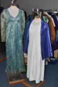 EIGHT BOXES AND A QUANTITY OF LADIES' VINTAGE CLOTHING, to include 1960's cocktail dresses, a