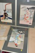 SADANOBU HASEGAWA (JAPAN 1881-1963) THREE WOODBLOCK PRINTS WITH COLOURS, comprising of 'Geisha